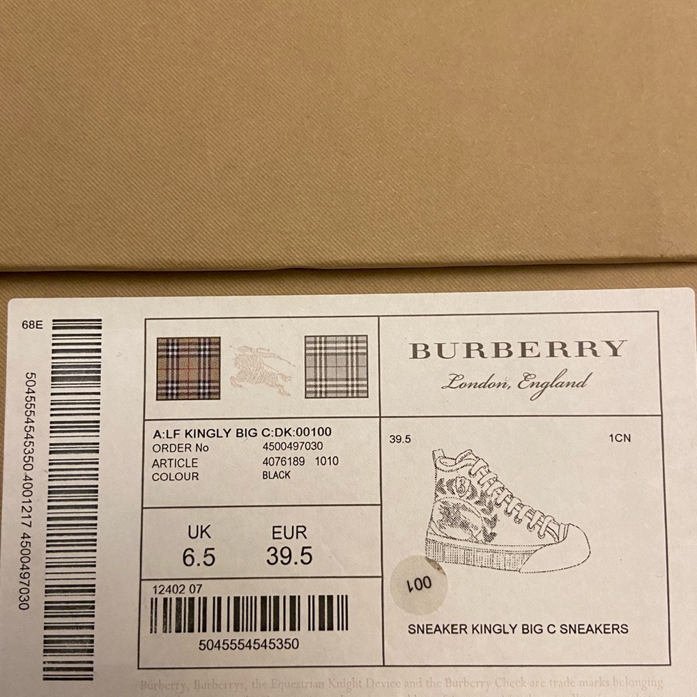 Burberry hightop sneakers - Picture 6 of 6